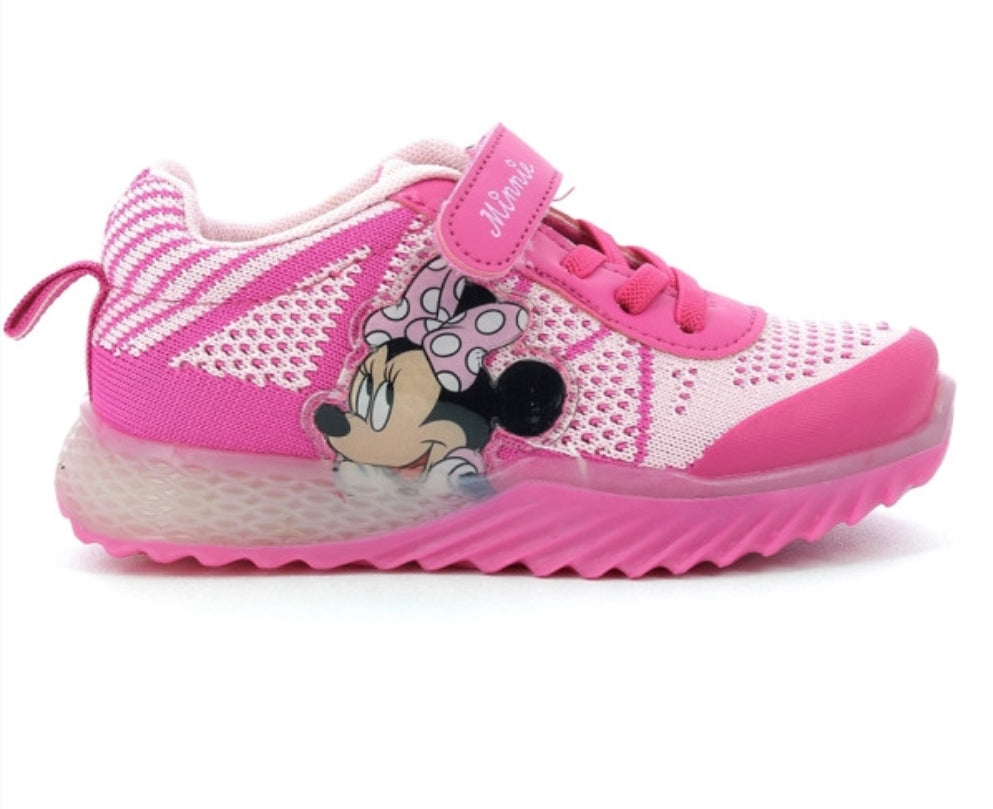 Sneakers Velcro Con Luci Minnie Bimba 25-33 Disney Cod. D3010547T